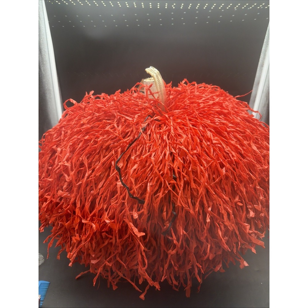 VTG Cheerleader Supply Co Large Orange & Black Cheerleading Pom Pom Plastic